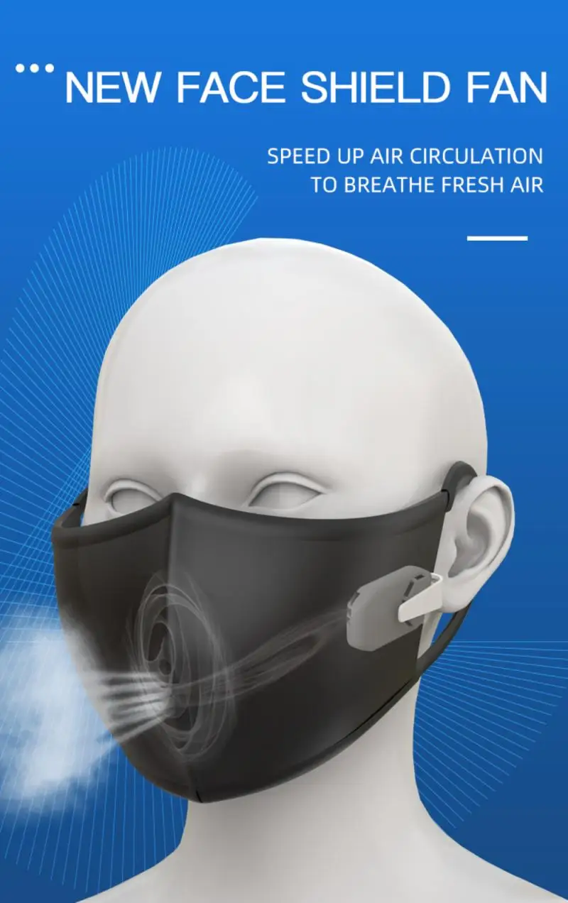 Wearable Air Face Fan Usb Mini Mask Reusable Breathable Healthly Protective Clip Fans Rechargeable Electric Air Cooling Fan