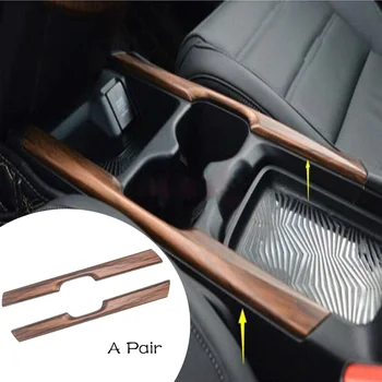 

2Pcs Peach Wood Grain Water Cup Holder Trim Stripe For Honda CR-V CRV 2017-2018 Cover Trim Car Interior Sticker Decoration New 3