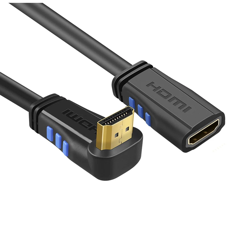 HDMI 2,0 удлинитель Угол вверх 270 градусов 4K(60 Гц) HDMI 2,0 мужчин и женщин кабель 3D видео Ethernet Аудио возвратный канал
