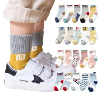 

5 Pairs/Lot Baby Girls Socks Autumn and Winter Cotton Cute Pattern Newborn Baby Socks Socks for Children Boys Socks 0-9 Years