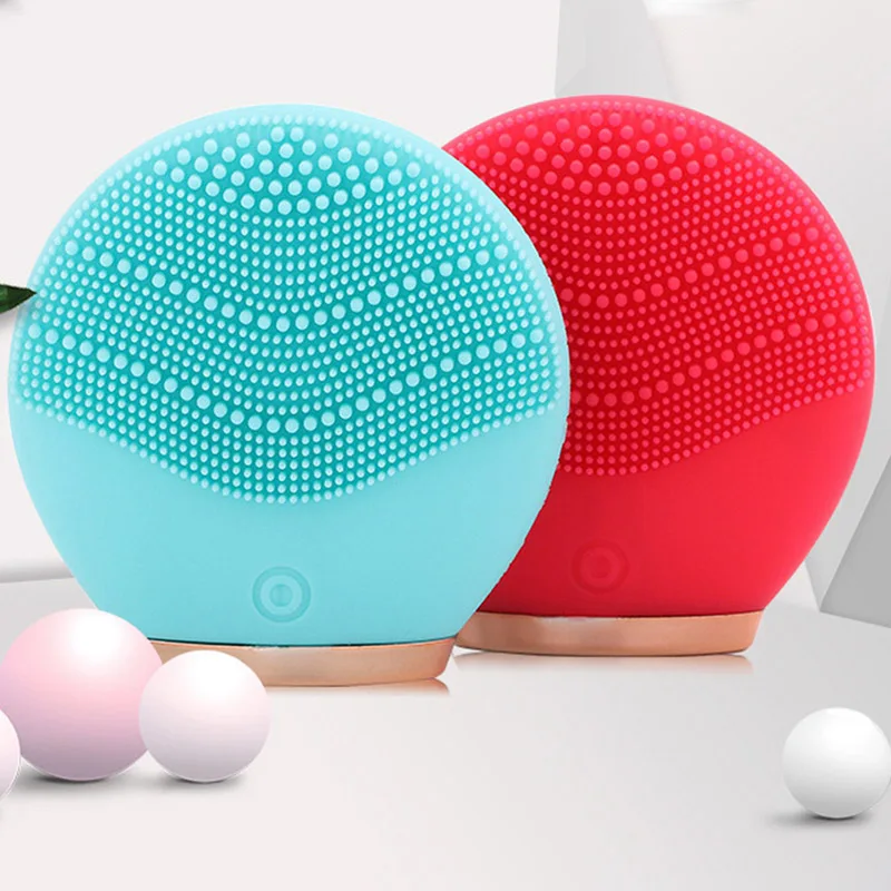 Electric Vibration Facial Cleansing Brush Skin Remove Blackhead Pore Cleanser Waterproof Silicone Face Massager For Women