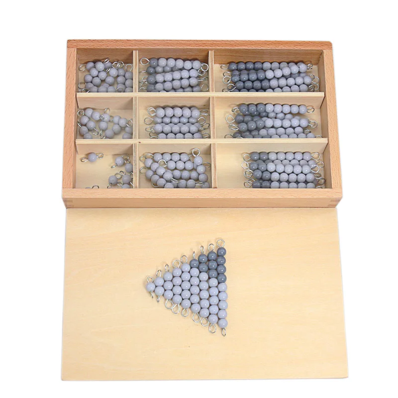 Montessori Wooden Checker Beads Board Colorful Black & White Grey Checker Board Beads Link Dragon & Reduce Dragon Game Baby Toys 4