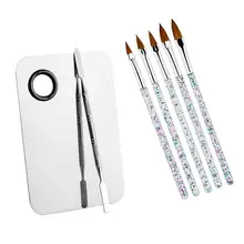 7 шт., женский набор палитр для дизайна ногтей, инструмент для смешивания, пигментный шпатель, лак для ногтей, макияж, косметическая основа