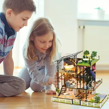 

DIY Mini Doll House Simulation 3D Wooden Dollhouse Villa Kids Puzzle Toys