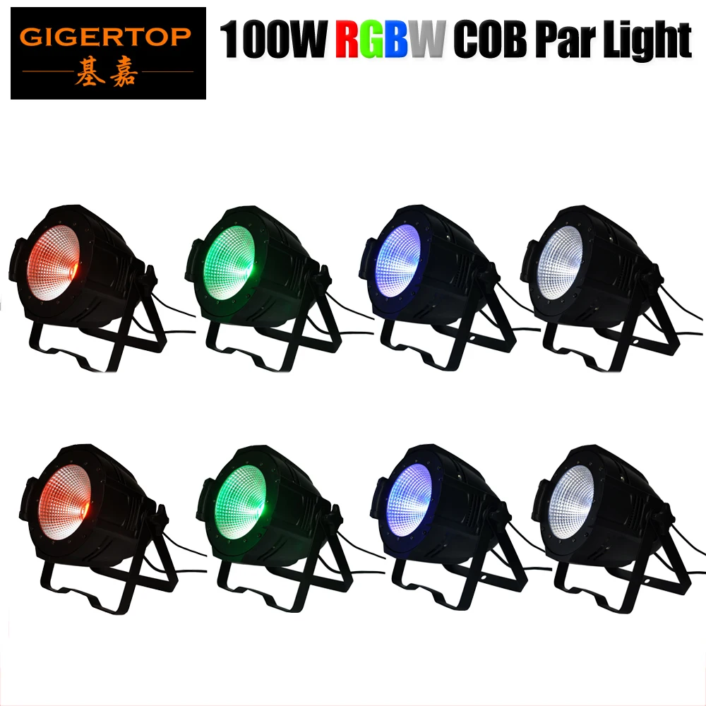 

Freeshipping 8PCS 100W RGBW 4IN1 COB Aluminum Stage Led Par Cans 4/8 Channel DMX/Manual/Sound/Master-slave Barndoor Shade Baffle