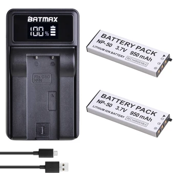 

950mAh NP-50 CNP50 NP 50 Camera battery akku+ New LED USB Charger for Casio Exilim EX-V7, EX-V7R, EX-V8, EX-V8SR cameras