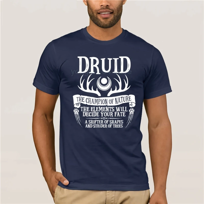 Модная летняя футболка хлопок креативный графический дизайн Druid Fantasy RPG DnD