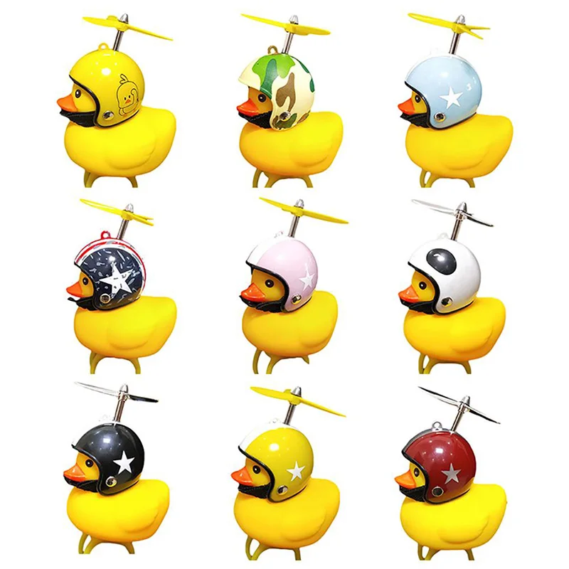 

Bicycle Duck Bell with Light Broken Wind Small Yellow Duck MTB Road Bike Motor Helmet Riding Cycling Accessories