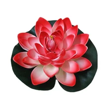 1pc Colorful Home Artificial Fake Lotus Simulation Water Lily Floating Flower Pond Tank Plant Garden Pool Plant Ornament