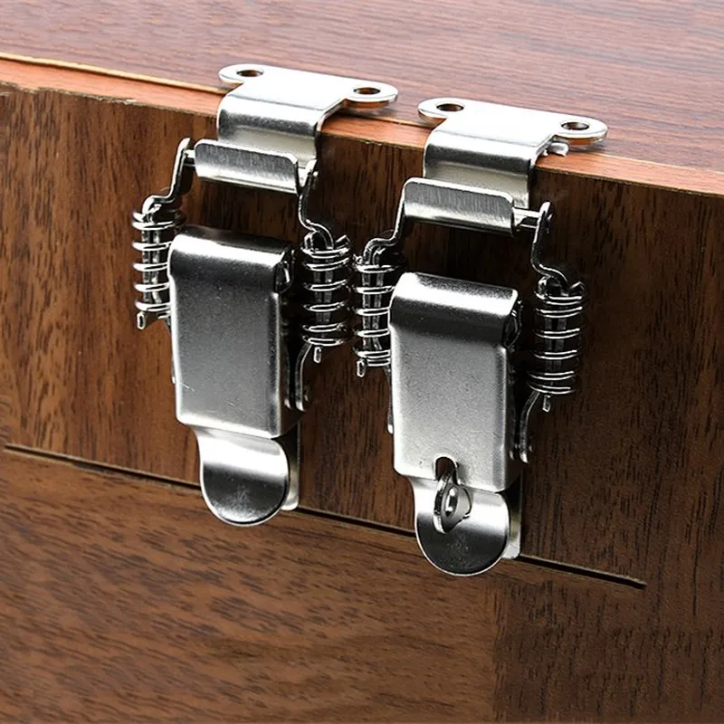 Stainless steel 304 spring hasp toolbox toggle latches lock wood suitcase buckle hinges Furniture Hardware Accessories 1pcs furniture hardware toggle latches