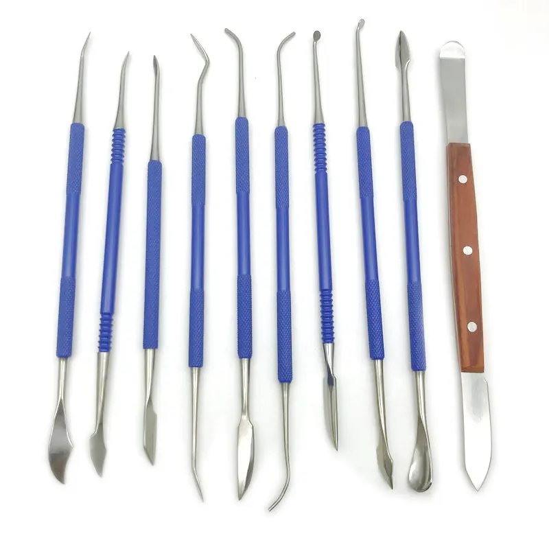 10 шт. стоматологический набор инструментов из нержавеющей стали для резьбы по воску стоматологический скульптурный нож стоматологический инструмент Стоматологическая лаборатория