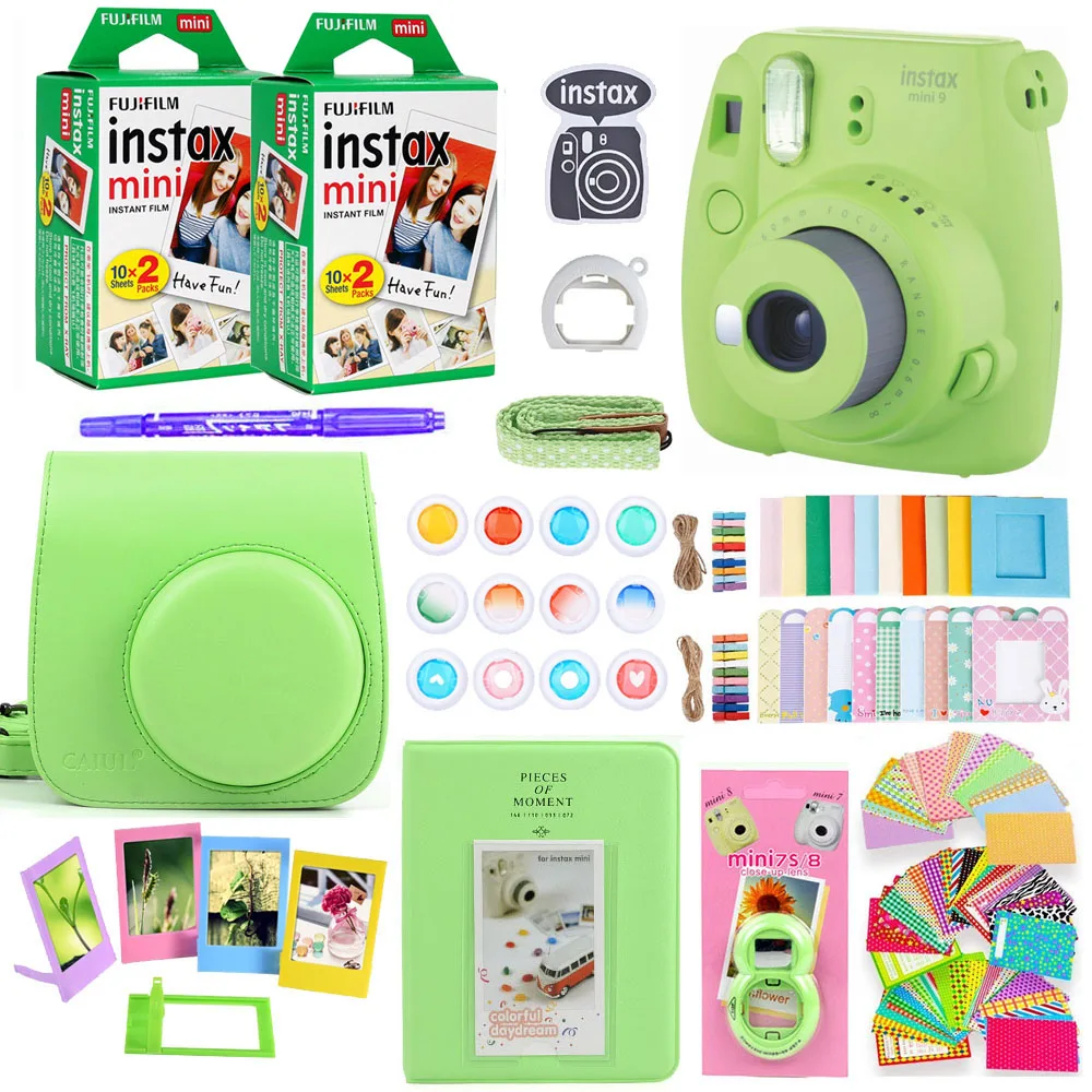 Фотокамера моментальной печати Fujifilm Instax Mini 9 с 40 листами бумаги для мини-пленки наплечный ремень сумка аксессуары комплект