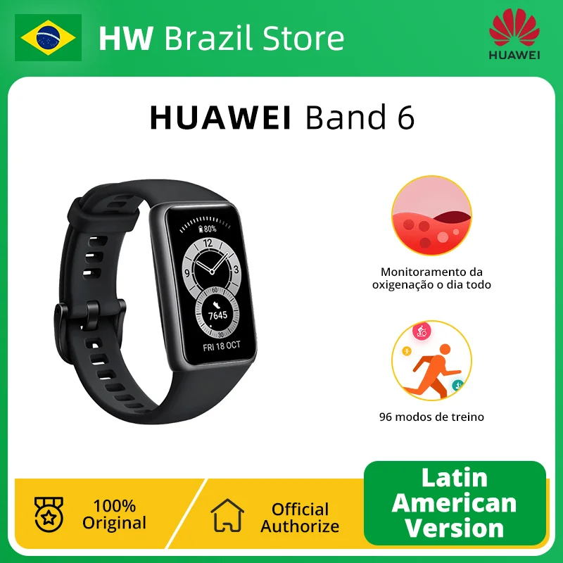 Бразильская Версия смарт-браслет Huawei Band 6 с диагональю экрана 1 47 дюйма |