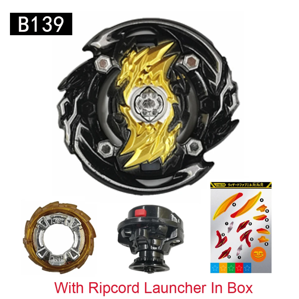 

Mksafn Blades Burst Upgraded Black B-139 GT Wizard Fafnir.Rt.Rs Evolution Bays Bable Bables Metal God Spinning Top Launcher Box