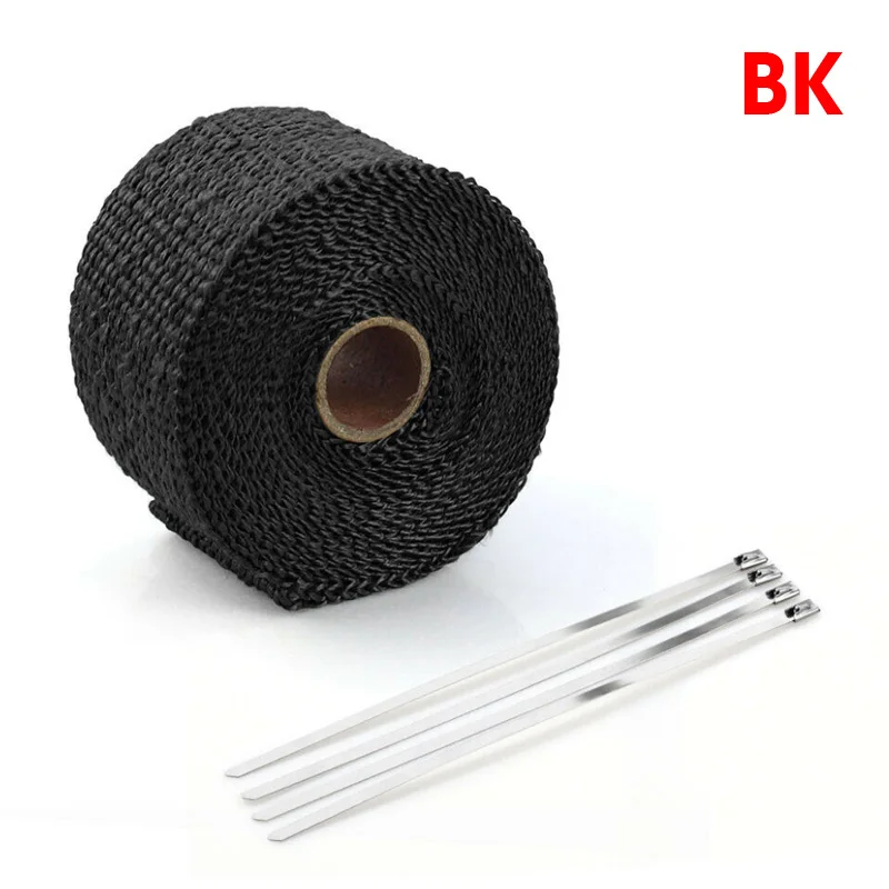 Various Size Exhaust Heat Header Manifold Thermal Graphite Fiber Black Wrap 
