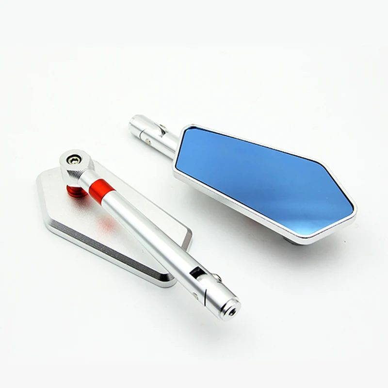 Silver Black and white aluminum alloy CNC glass rearview mirror handlebar side mirror for KTM Duque 390125200250 universal motorc - Цвет: Silver
