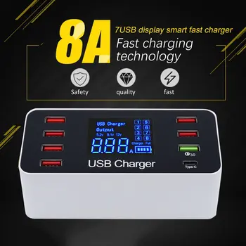 

Universal LED Portable 8 Ports USB Quick Charge USB fast Charger Hub Multi Port Rapid AdapterFor Android iPhone Adapter Phone