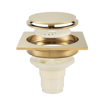 

ABSF Luxury Solid Brass Floor Drain Square Anti-Odor Floor Drain Bathroom Kitchen Balcony Bathtub Drain Shower Drain Shower Room