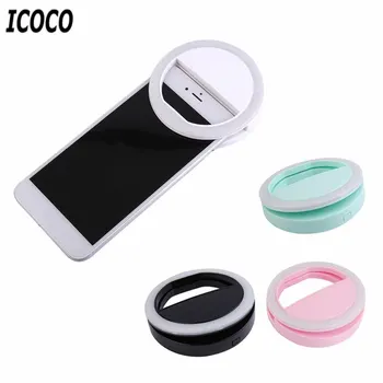 

ICOCO 3 Modes 36LEDs Mobile Phone Selfie Light Clip-On LED Ring Flash Light Camera Photography Phone Light for Iphone Samsung