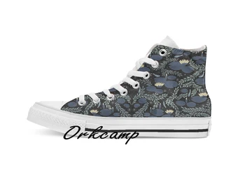 

waterlily Custom Casual High Top lace-up Canvas shoes sneakers Drop shipping