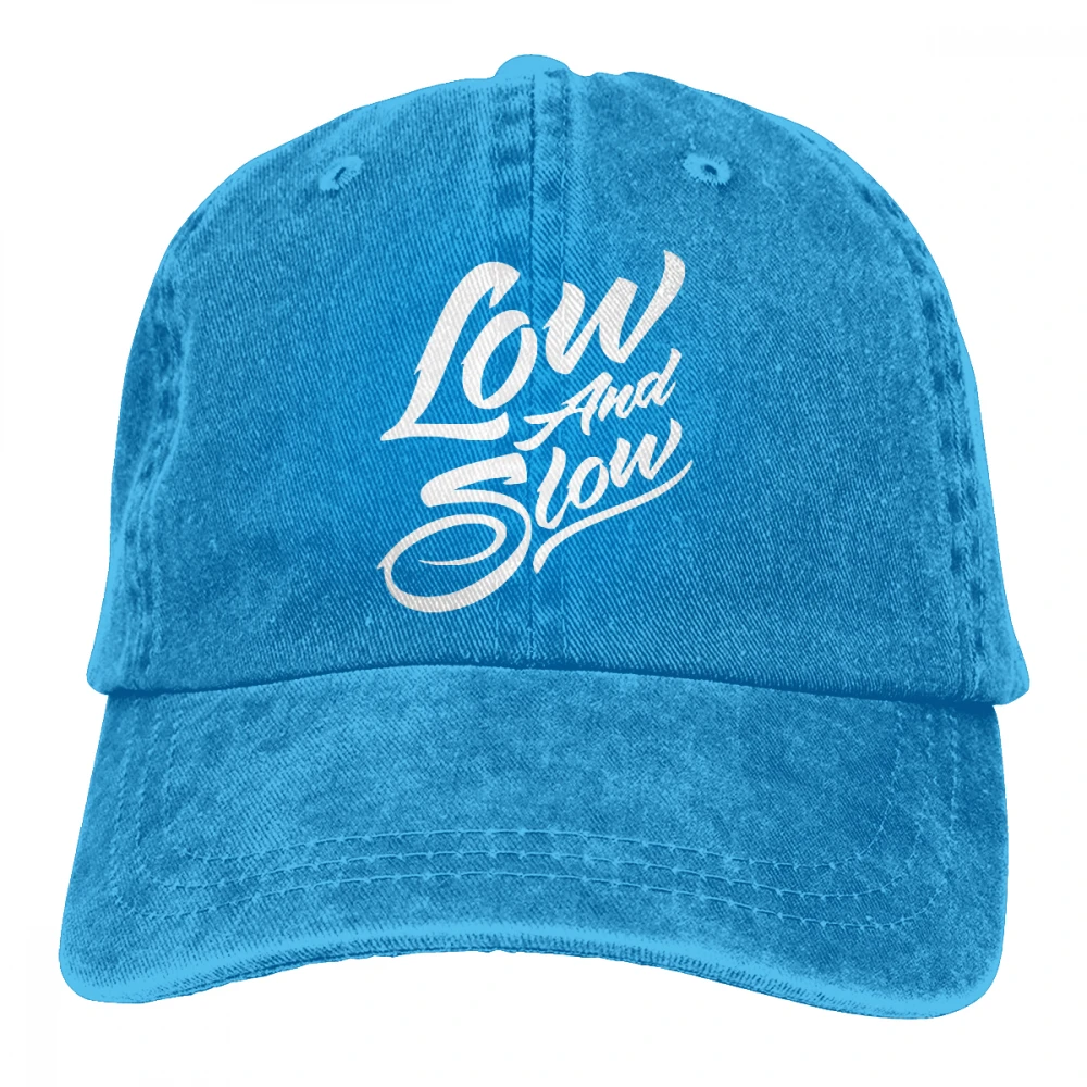 Низкая и медленная Casquette черные унисекс Мужские Женские джинсовые бейсболка с ремешком кепки регулируемые Гольф папа шляпа