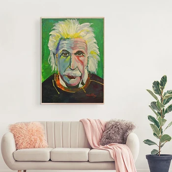 Portrait of Albert Einstein Paintings Printed on Canvas 4