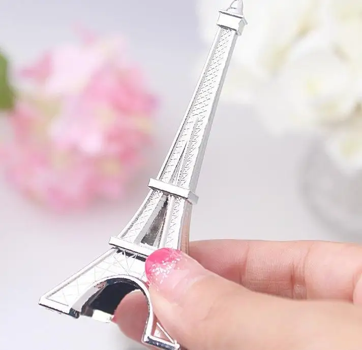 

100pcs "evening in Paris" Tower Silver-finish Place Card Holder Wedding Favors(with Matching Card) Free Shipping Wholesale