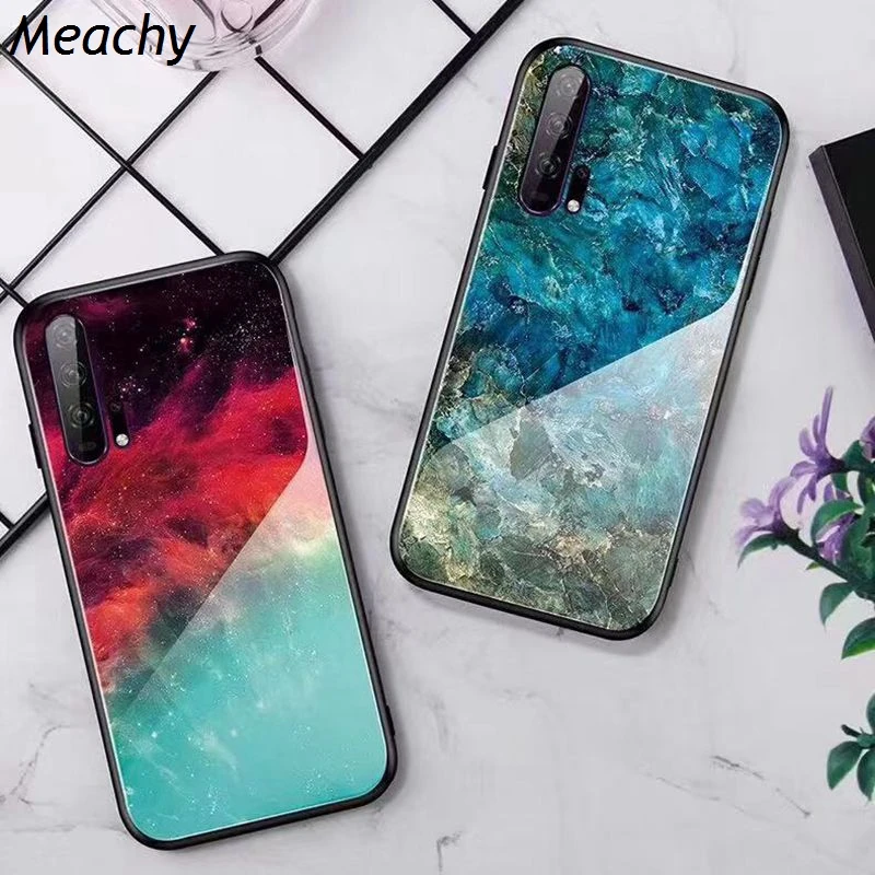 Градиентный телефонный чехол из закаленного стекла для huawei P20 P30 Pro роскошный