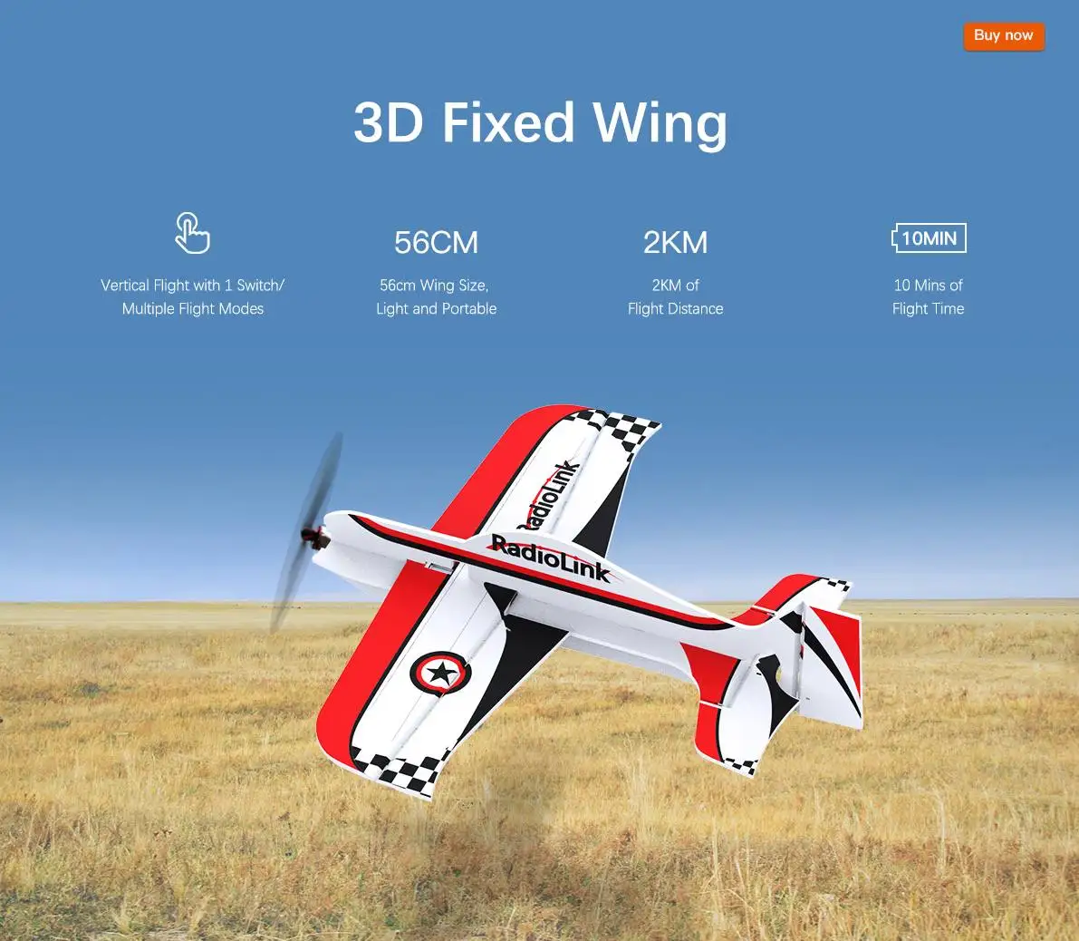 

Presale High Quality Radiolink A560 560mm Wingspan 3D Poly Fixed Wing RC Aircraft Drone Airplane PNP For Beginner Trainer