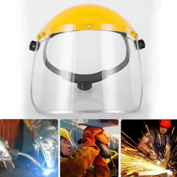 

Safety Protective Full Face Cover Hat Helmets Cap Shield Clear Visor Head-mounted Face Eye Shield Screen Grinding