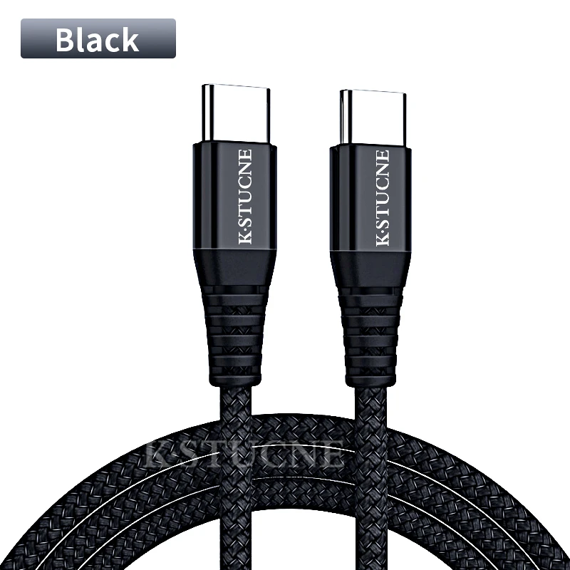 1.2 Black PD Кабель KSTUCNE type-C-USB C для samsung S10 S9 S8 Note Xiaomi Mi 9 8 60 Вт PD Quick Charge 4,0 USBC huawei быстрое зарядное устройство - Цвет: 1.2 Black PD