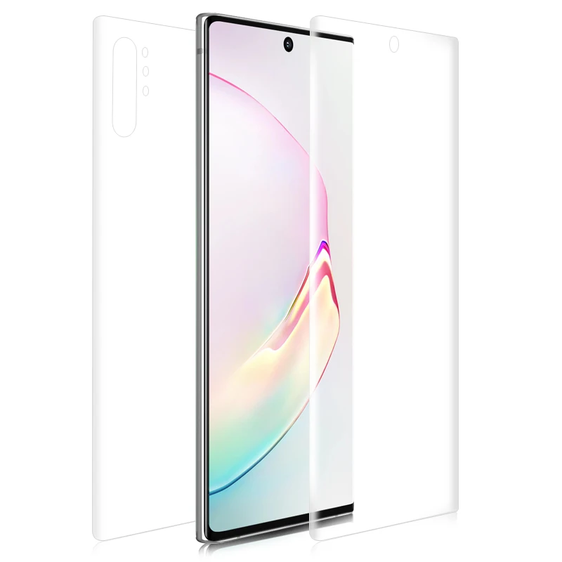 Front and Back Film Note10 Plus стекло для камеры+ передняя и задняя 9D Гидрогелевая пленка для samsung Galaxy Note 10 Note10 Pro Защитная мягкая пленка для экрана - Цвет: Front and Back Film