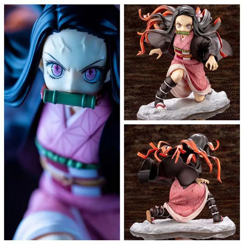

15cm japanese anime Demon Slayer Kamado Nezuko PVC action figure toys Replaceable face Kamado Nezuko collectible model toys gift