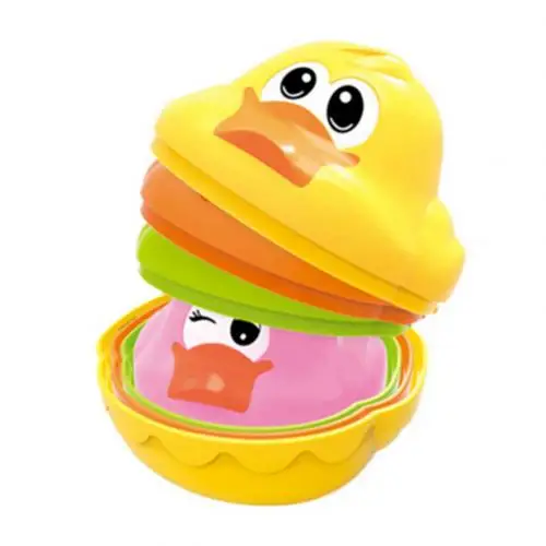 4pcs 4 шт./компл. детские игрушки для ванной игрушки плавающий красочная утка для штабелирования развития обучающие игрушки для детей - Цвет: 4pcs