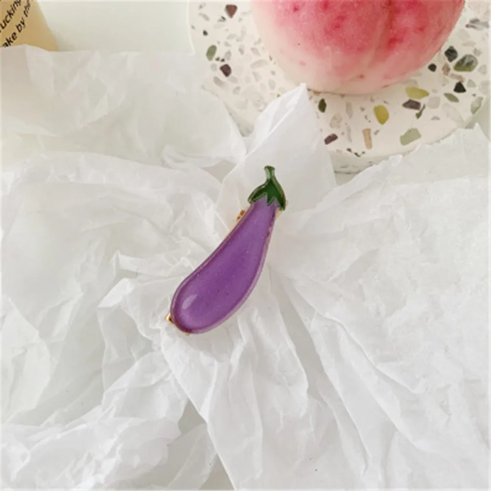 Girl Women Cute Fruit Vegetable Hairpins Fashion children Strawberry Carrots Bangs Slip Hairpin Korean Hair Accessories Styling