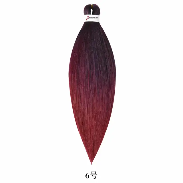 Pre Stretched Kanekalons Braiding Hair Easy Crochet Braid Hair Extension Yaki Straight Ombre For Woman Aigemei EZ Braids 6