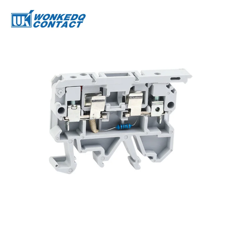 Din Rail Terminal Block 10Pcs ASK1EN 24V/220V LED Light 5*20mm 0.5-10A Fuse Holder Din Rail Terminal Block 4mm&sup2; Screw Connector SAK ASK1LDEN ASK 1EN