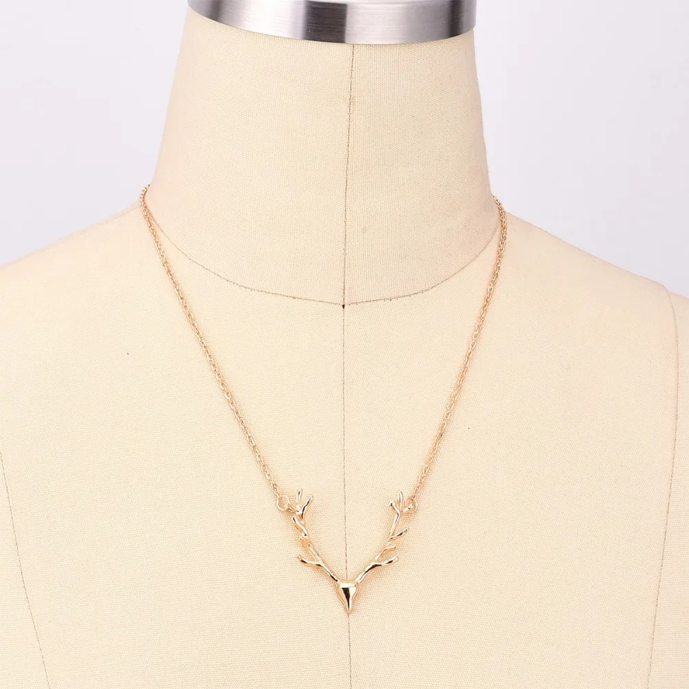 ALYXUY, модное ювелирное изделие, кулон в виде оленьих рогов, ожерелье, подарок для женщин и девочек, золотое, серебряное ожерелье N1935