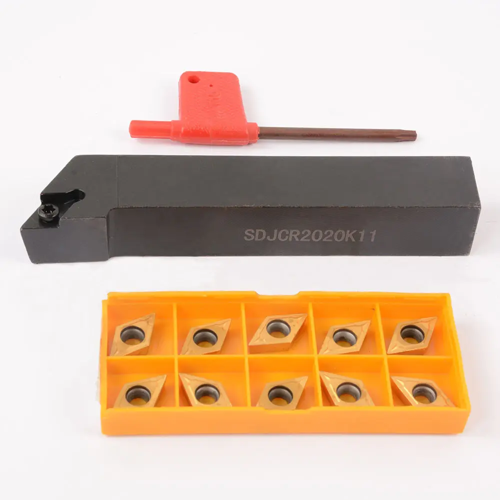 

1 * Turning Tool Holder+1 * Wrench+10*DCMT11T304 UE6020 Inserts 20*125mm Lathe External Turning Tool Holder