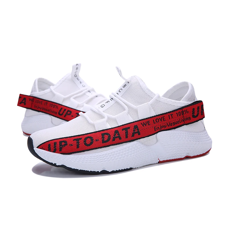 

2019 Men Lightweight Air Mesh Knitting Sneakers Breathable Graffiti Slipony Flats Drive Work Shoes Man Vulcanized Red Shoes