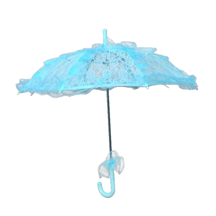 Стильный западный стиль зонтик кружева Флер Зонтик Украшение Свадебная невеста зонтик - Цвет: Blue 56 x 58