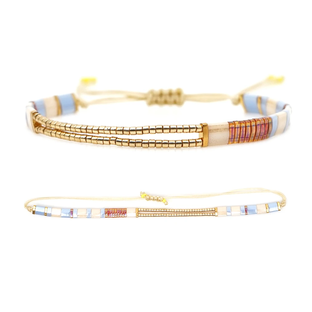 Go2boho Delica MIYUKI женский браслет, регулируемый, летний, пляжный, ручной работы, Boho, для девушек, ювелирное изделие, браслеты, Тила, бусины, Pulseira Mujer