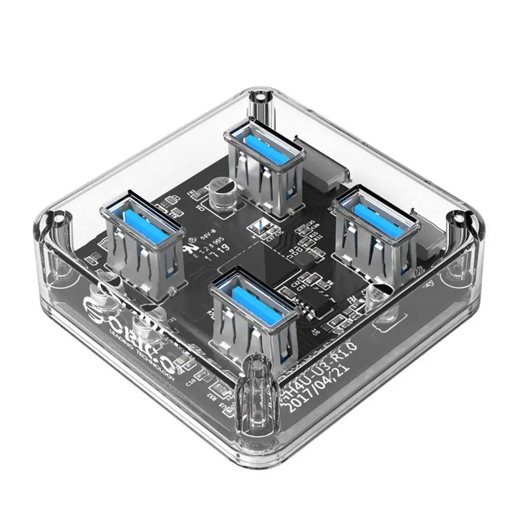 ORICO usb-хаб 4 порта USB3.0 адаптер сплиттер поддержка внешний блок питания Micro USB для iPhone 8 huawei P30 Настольный Ноутбук