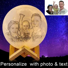 Новинка, 3D печать, индивидуальная Лунная лампа, персонализированная Лунная лампа, usb зарядка, ночник, светильник для рождества, подарок подруге, парню