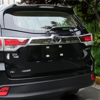 

Car styling stainless steel rear trunk tail gate trim cover molding garnish for Toyota highlander 2015-2018