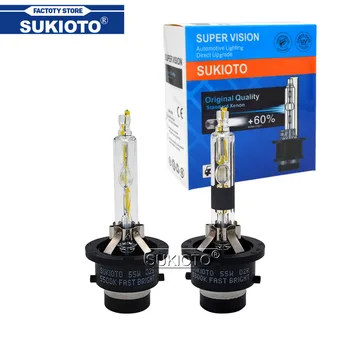 

SUKIOTO Super Vision 55W 5500K D2S Xenon Light Bulb 35W D4S Fast Bright Auto Lamp UV Free D2R D4R HID Headlight Xenon Bulb