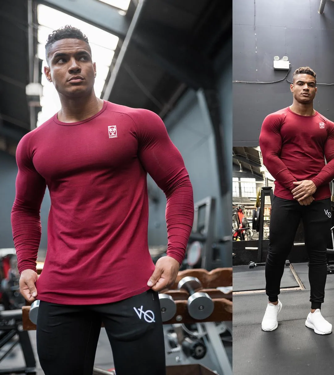 Muscle Kid Brother fitness Brothers осенне-зимняя мужская новая стильная модная мужская спортивная одежда с длинным рукавом для бега