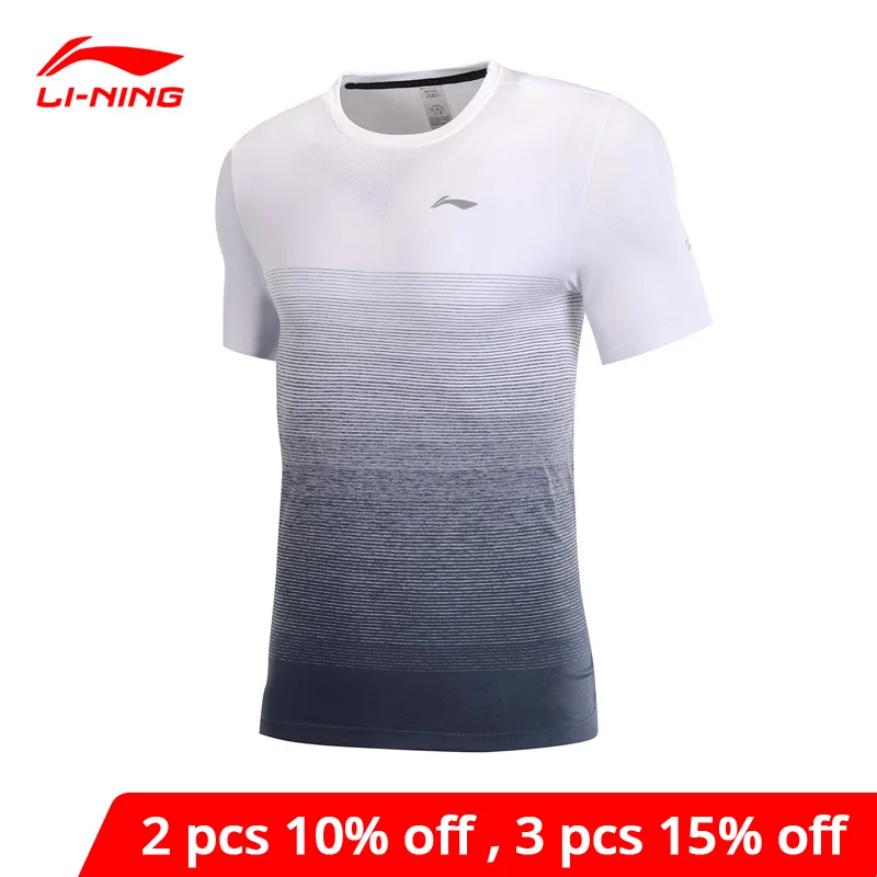 Мужская футболка для бега Li Ning бесшовная Спортивная с дышащей подкладкой из