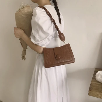 

One-Shoulder Armpit Bag Crocodile Skin Crossboday 2 Straps Women Bags For 2020 Поясная Сумкаparty Bags