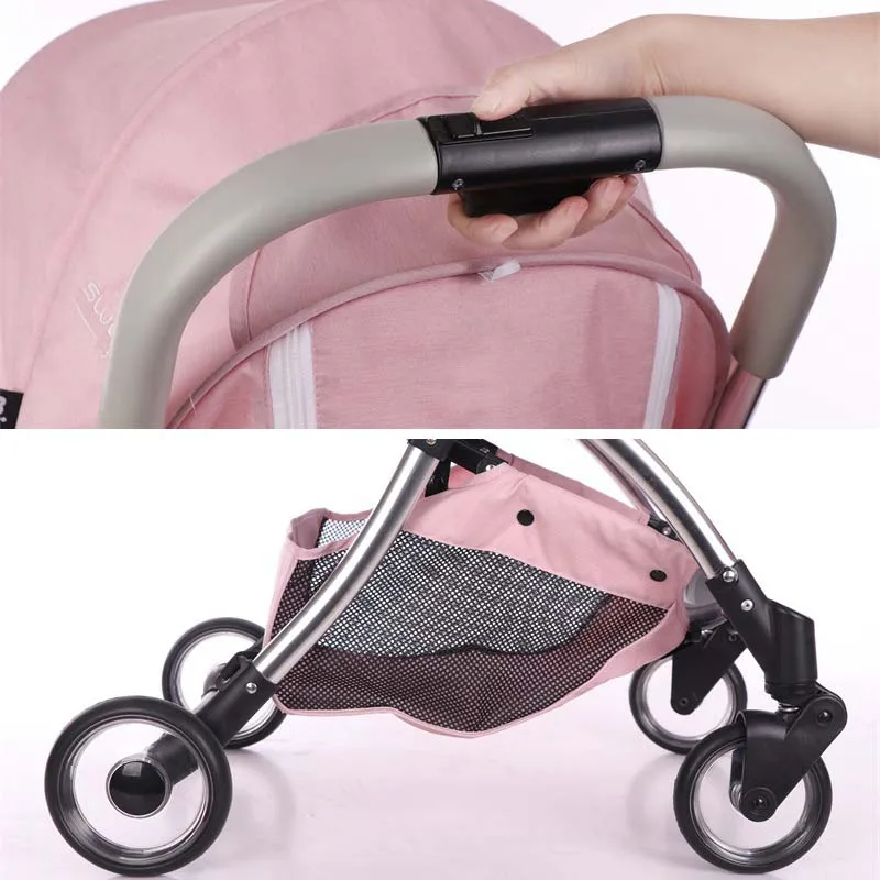  Mini Baby stroller Lightweight Baby cart Portable Baby trolley baby car multicolor One key operatio